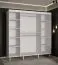 Grande armoire avec une porte miroir Jotunheimen 81, couleur : blanc - dimensions : 208 x 200,5 x 62 cm (h x l x p)