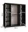 Armoire portes coulissantes noire 1,8 m | Verre fumé | 10 compartiments | 2 tringles | Ortler 03