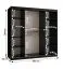 Armoire penderie Ortler 12 | 10 compartiments | Kaschmir | Portes coulissantes en verre fumé | 1,8 m de large