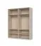 Armoire haute à quatre portes battantes Neiafu 08, couleur : cachemire, six étagères, système de fermeture en douceur, pieds réglables, dimensions : 224 x 182 x 56 cm