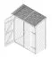 Armoire de jardin Maceio avec plancher et couverture de toit - Dimensions : 73 x 152 x 182 cm (L x l x h)
