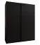 Penderie / Armoire à portes coulissantes / 2 tringles à vêtements / 245,5 x 200 x 64 cm / 2 portes coulissantes / 11 compartiments / 6 étagères / Couleur : Noir / Soft-Close