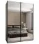 Penderie / Armoire à portes coulissantes / 245,5 x 170 x 64 cm / Couleur : Cachemire / Soft-Close / 2 tringles à vêtements / Miroir / 2 portes coulissantes / 11 compartiments