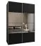 Penderie / Armoire à portes coulissantes / 245,5 x 180 x 64 cm / 2 tringles à vêtements / 2 portes coulissantes / 11 compartiments / Miroir / Soft-Close / Couleur : Noir