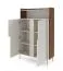 Commode / Couleur : Cachemire / Noyer Alba / 2 portes battantes / 3 compartiments / 103 x 42 x 160 cm / Pieds en métal / Fonction Push-to-open