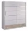 Armoire portes coulissantes Sidonia 08 | Chêne / Blanc | 220 x 149 x 62 cm | 3 tiroirs, 4 étagères, 1 tringle