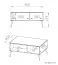 Table basse Roanoke 08 | Blanc / Blanc brillant | 90 x 60 x 42 cm | Pieds dorés élégants