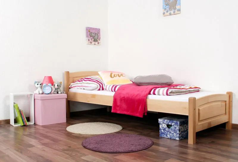 Cadre de lit pour enfants / Lit pour enfant 80 x 200 cm | Bois massif: Hêtre | Laqué Naturel Abbildung