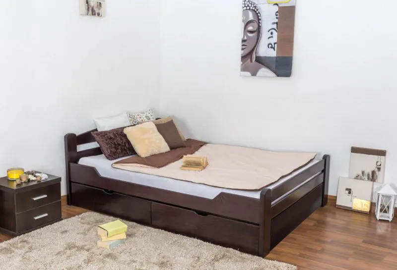 Lit Hêtre 140 x 200 cm Brun chocolat Abbildung