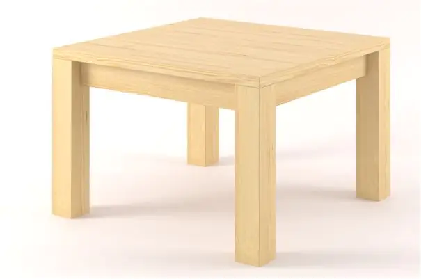 Table basse en bois de pin massif naturel Turakos 121 - Dimensions 90 x 50 x 90 cm (L x H x P)