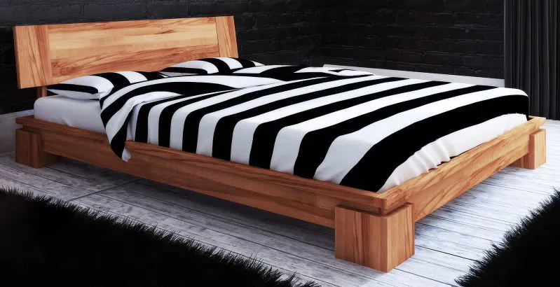 Lit double en hêtre massif huilé | Wooden Nature Premium Tasman 04 | Couchage 160 x 200 cm | Design naturel
