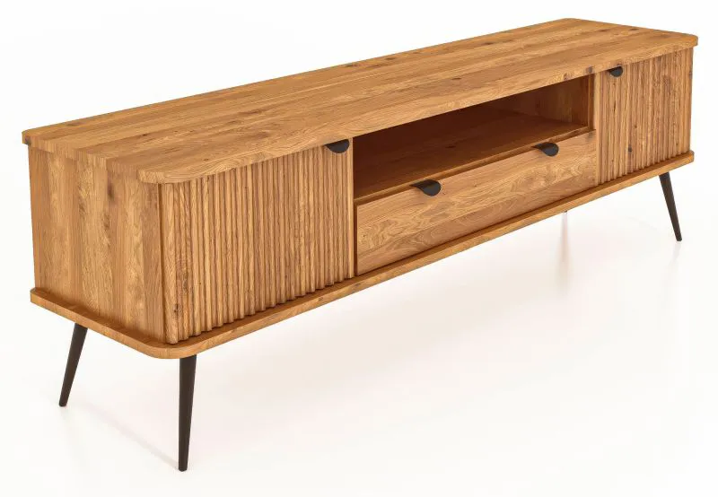 Meuble TV bas Rolleston 28 | Massif de hêtre cœur huilé | 57 x 180 x 46 cm | Design haut de gamme