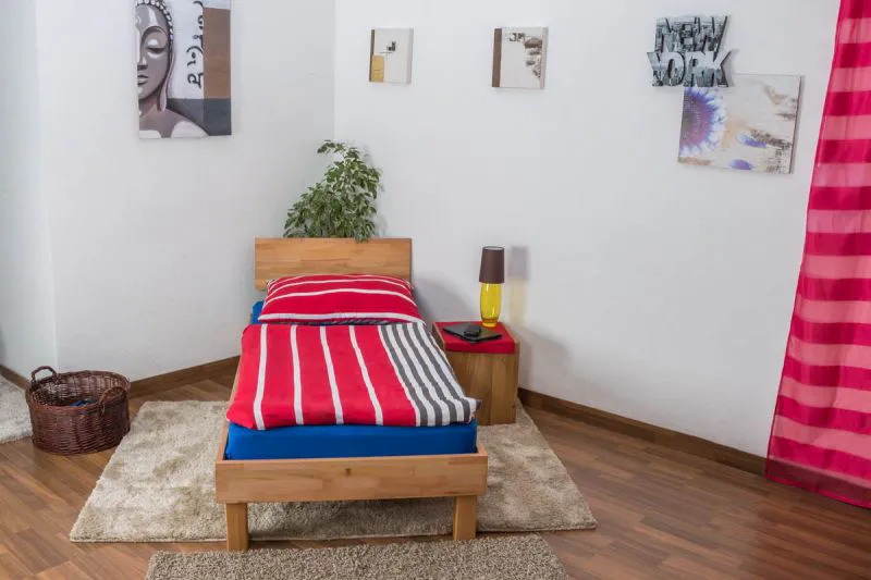 Lit futon en bois massif Wooden Nature 02 | Kernbuche huilé | Couchage 90 x 200 cm