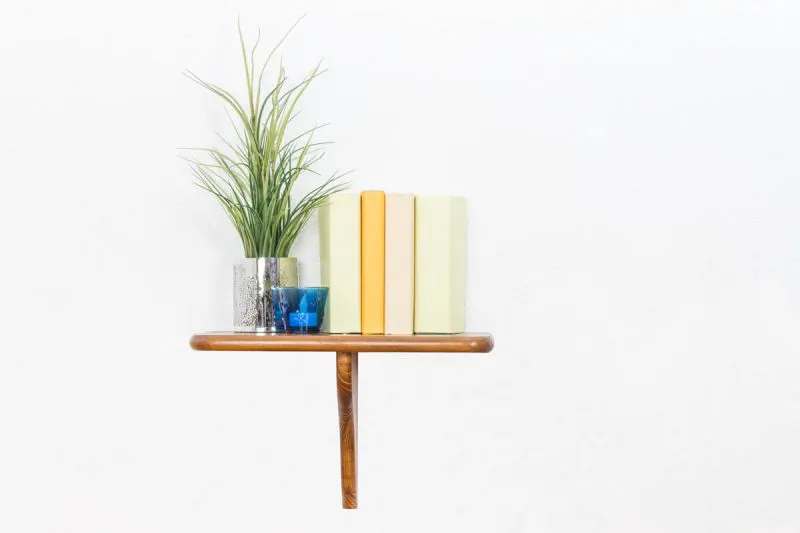 Étagère murale en pin massif finition chêne | 24 x 40 x 20 cm | Design chaleureux et naturel