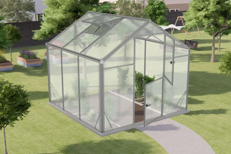 Serre Chicoree L5, HKP 6 mm, Surface au sol : 4,80 m² - Dimensions : 220 x 220 cm (L x l)