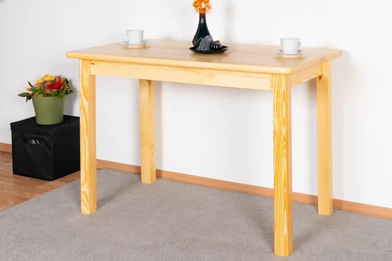 Table rectangulaire en pin massif naturel | 110 x 60 cm | Design moderne et robuste