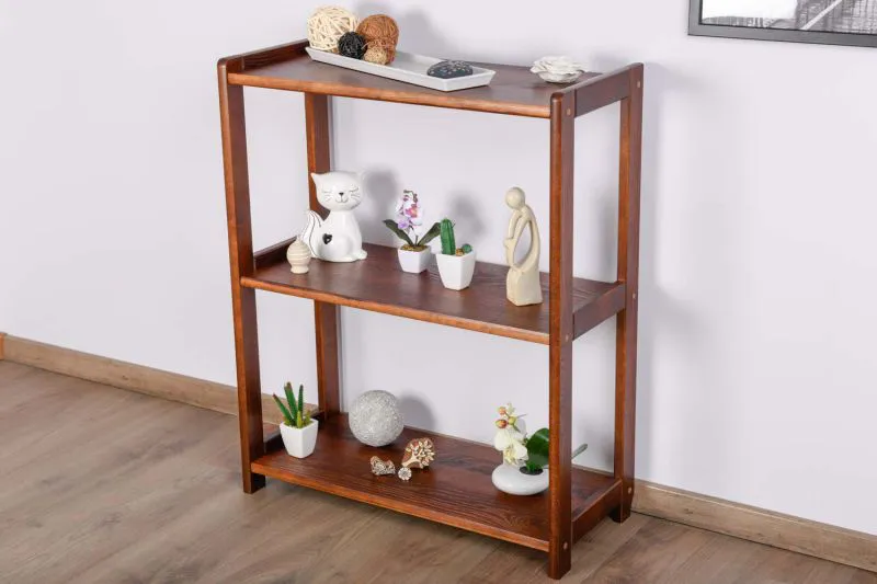 Étagère en pin massif finition noyer Junco 57 L | 86 x 70 x 30 cm | Design moderne et chaleureux
