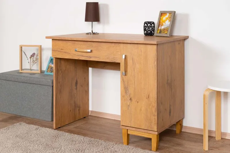 Bureau Alotau 02 chêne | 76 x 100 x 60 cm | Design moderne, espace optimisé, fermeture Soft Close