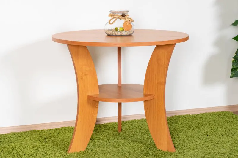 Table basse Grogol 16 | Finition érable | 68 x 68 x 58 cm | Plateau avec espace de rangement