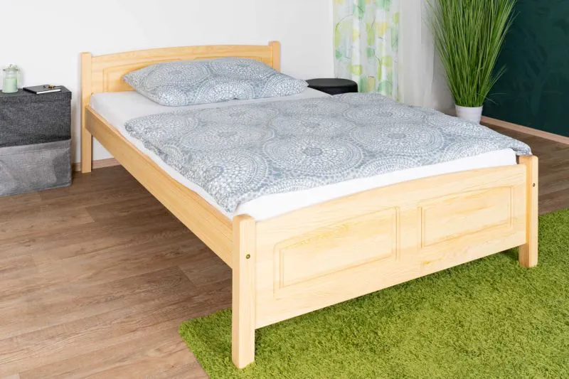 Lit simple / lit d'appoint en bois de pin massif, naturel 80, avec sommier à lattes - dimension 120 x 200 cm