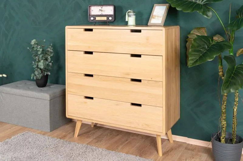 Commode en chêne massif naturel Aurornis 33 | 104 x 96 x 40 cm | Design moderne | Fabrication haut de gamme