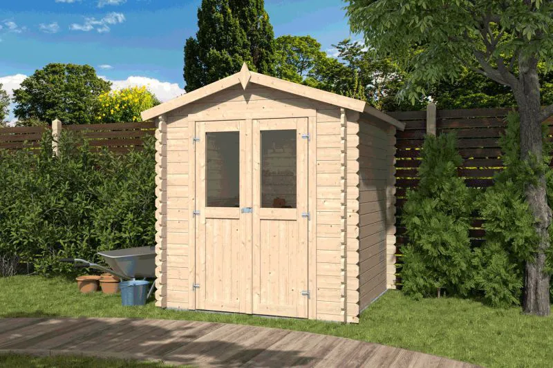 Abri de jardin Scheibbs - 2,32 x 2,22 mètres en madriers de 19 mm, toit en bois massif et carton bitumé inclus