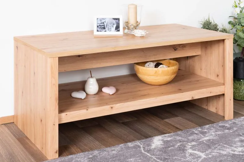 Table basse Faleula 07, Couleur : Chêne - 120 x 60 x 52 cm (L x P x H)