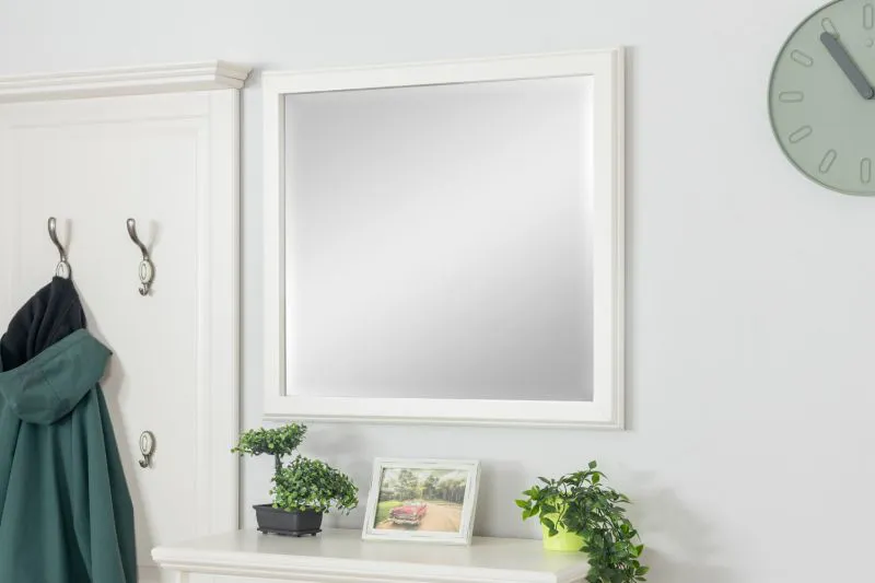 Miroir Falefa 16 | Coloris ivoire raffiné | 70 x 77 x 4 cm | Élégance moderne pour l’entrée