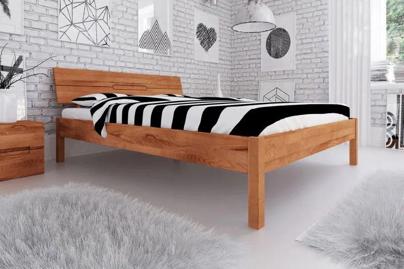 Bois massif Lit | 160 x 200 cm | Coeur de hêtre | Huilé | Naturel Abbildung