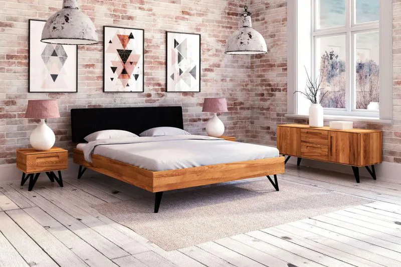 Bois massif Lit | 160 x 200 cm | Coeur de hêtre | Huilé | Naturel Abbildung