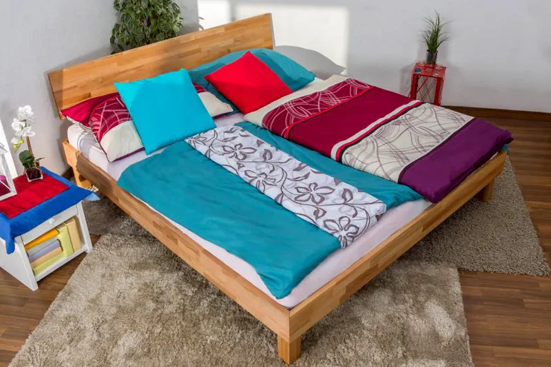 Bois massif Lit | 180 x 200 cm | Coeur de hêtre | Huilé Abbildung