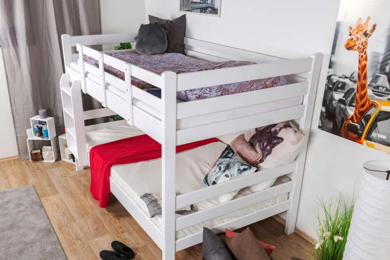 Blances Lit superposé 120 x 190 cm | Bois massif: Hêtre | convertible en deux lits simples | Incl. Sommier à lattes déroulable Abbildung