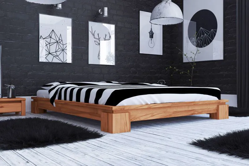 Bois massif Lit | 90 x 200 cm | Coeur de hêtre | Huilé | Naturel Abbildung