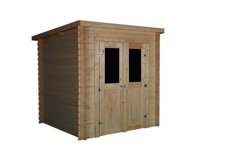 Bois-Abri de jardin 1,98 x 2,08 mètres (incl. toit) | Laissé naturel | toit à une pente Abbildung