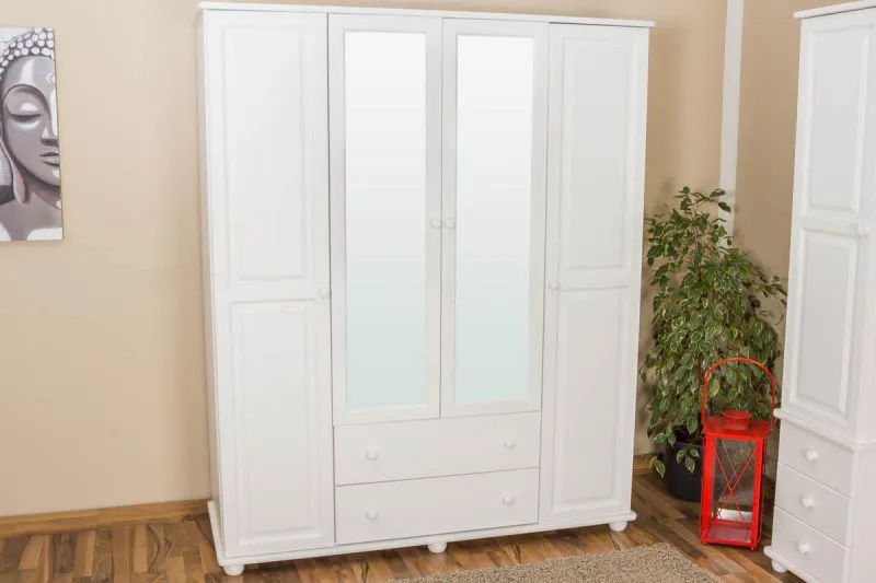Pin-Armoire Top Qualité Bois massif Blanc 195x162x59 cm Abbildung