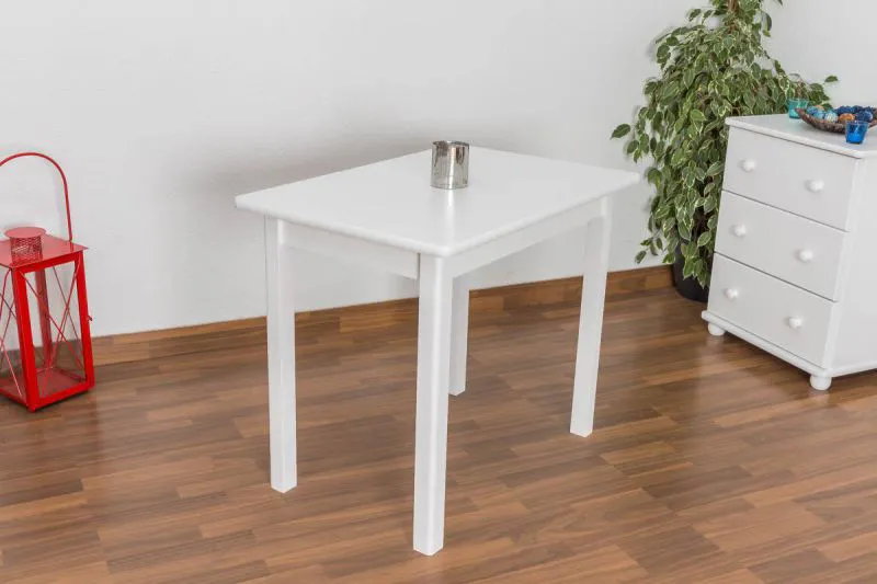 Bois massif Table 60x90 cm Pin, Couleur: Blanc Abbildung
