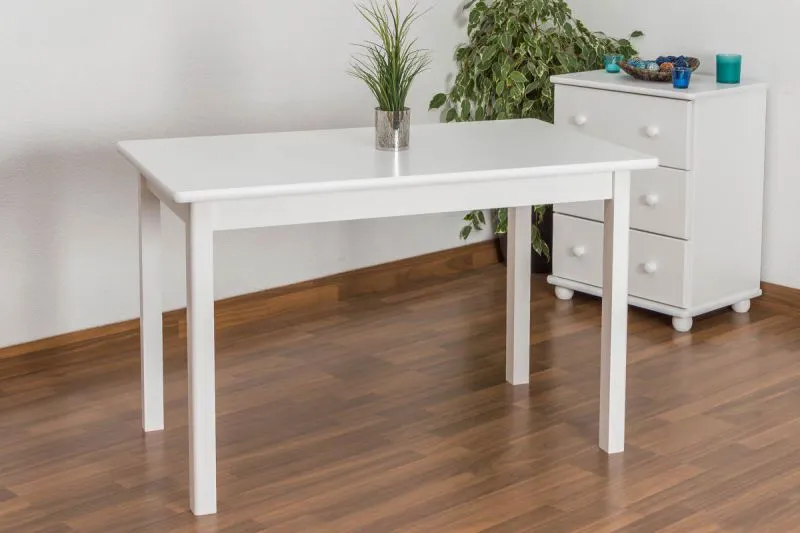 Bois massif Table 70x120 cm Pin, Couleur: Blanc Abbildung