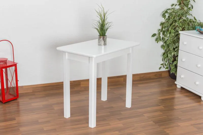 Bois massif Table 50x80 cm Pin, Couleur: Blanc Abbildung