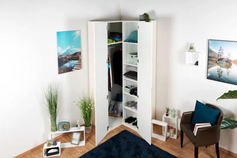 102 cm de large Armoire avec 2 portes | Couleur : Beige Abbildung