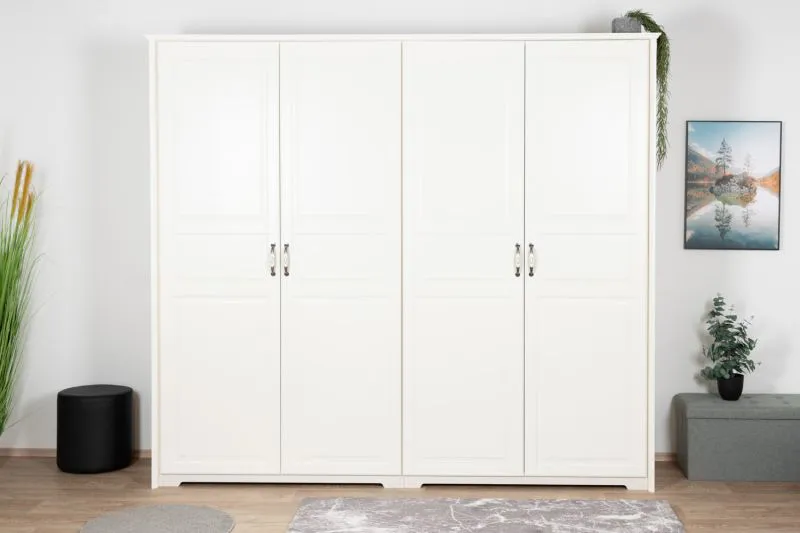 Grande 251 cm de large Armoire avec 4 portes | Couleur: Ivoire Abbildung