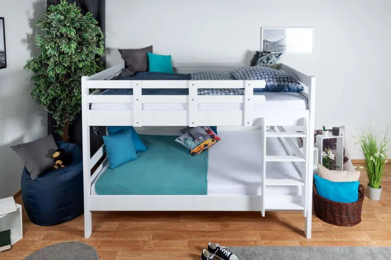 Blances Lit superposé 160 x 200 cm | Bois massif: Hêtre | convertible en deux lits simples | Incl. Sommier à lattes déroulable Abbildung