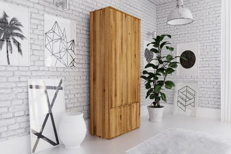 90 cm de large Armoire avec 4 portes | Couleur: Naturel Abbildung