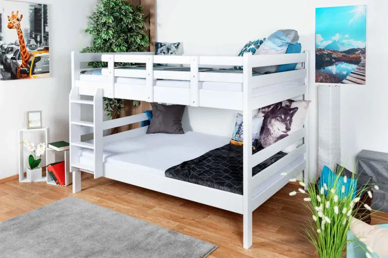 Blances Lit superposé 160 x 190 cm | Bois massif: Hêtre | convertible en deux lits simples | Incl. Sommier à lattes déroulable Abbildung