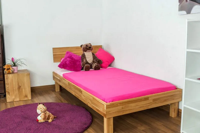 Lit 100 x 200 cm Chêne huilé Abbildung