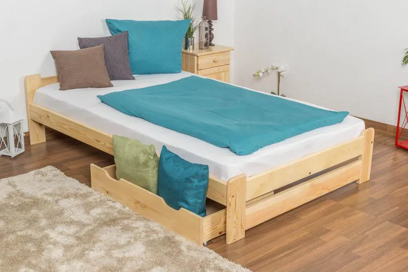 Pin Bois massif Lit 120 x 200 cm Naturel Abbildung