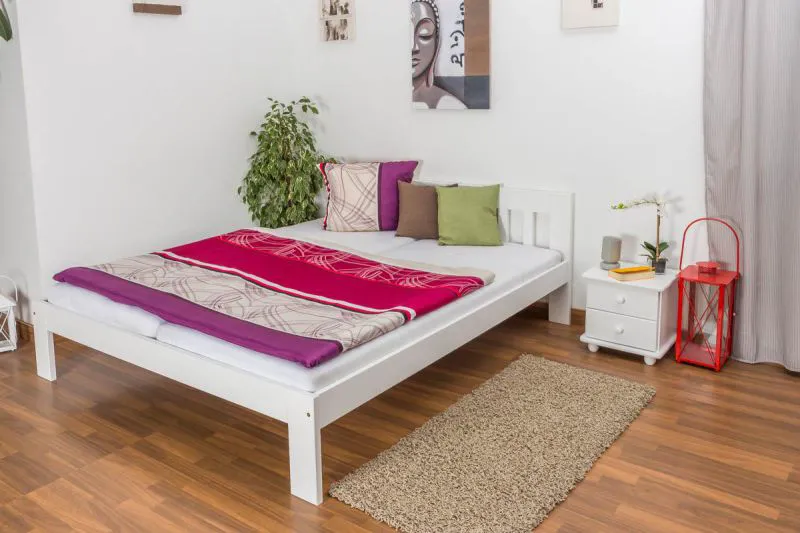 Pin Lit en bois Cadre de lit 180 x 200 cm Blanc Abbildung