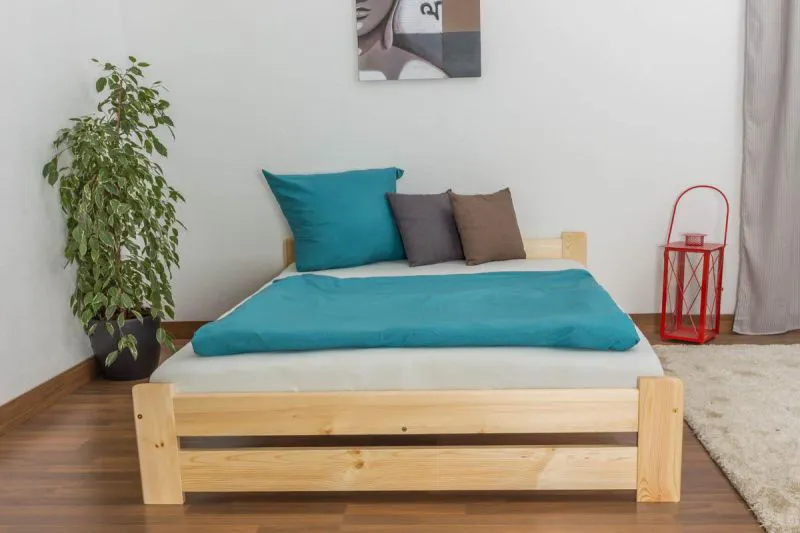 Lit en bois 140 x 200 cm Pin massif Naturel Abbildung