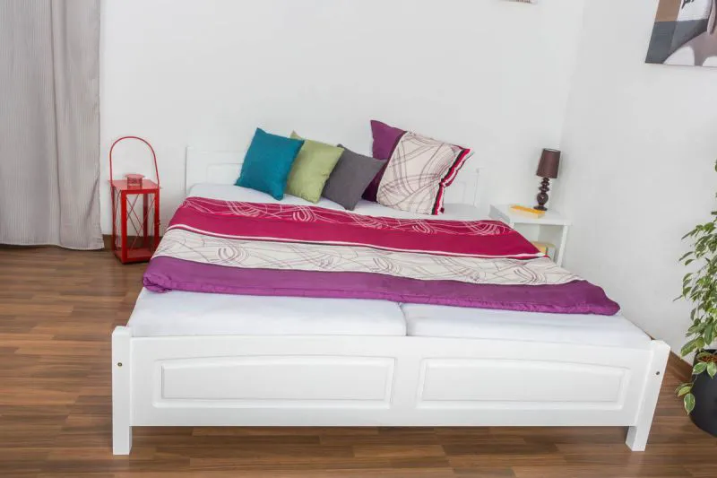 Lit 180 x 200 cm Pin massif Blanc Abbildung