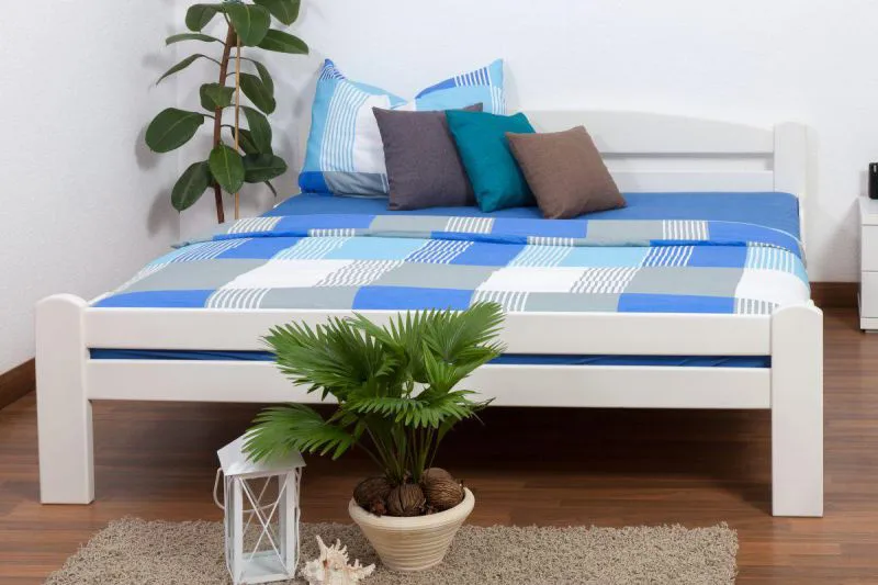 Blanc Hêtre Cadre de lit 180 x 200 cm Blanc Abbildung