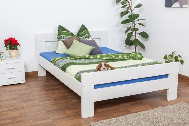 Hêtre Lit 140 x 200 cm Blanc Abbildung